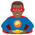 🦸🏾‍♂️ man superhero: medium-dark skin tone display on JoyPixels